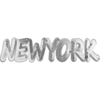Applikation NEW YORK mit Pailletten