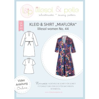 Papierschnittmuster für das Kleid und Shirt Miaflora