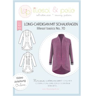 kinder No.70 Long-Cardigan mit Schalkragen