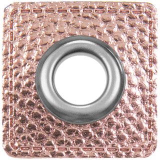 Aufnäh-Ösen rosa metallic Lederimitat 8mm