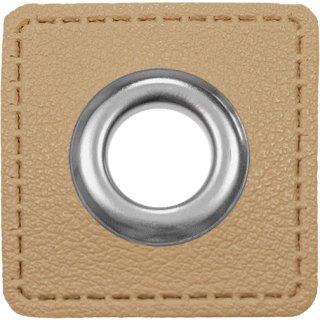 Aufnäh-Ösen beige Lederimitat 8mm