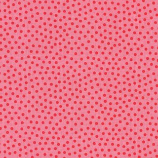 Das Bild zeigt den rosa Baumwollstoff aus der Westfalenstoffserie Junge Linie mit roten Puenktchen.