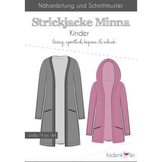 schnittmuster fadenkaefer kinder strickjacke minna