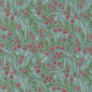 patchworkstoff merrymaking winter berries floral vintage blue