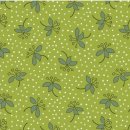 Baumwollstoff für Patchwork und Bekleidung kleine Blüten in Grüntönen