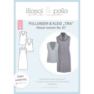 Papierschnittmuster für das kleid und pullunder tira