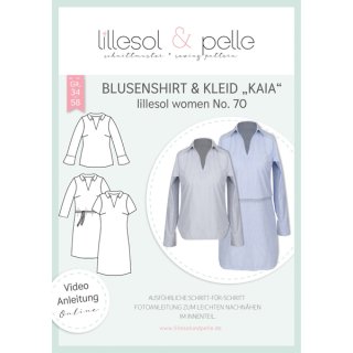 Papierschnittmuster für blusenshirt und kleid kaia