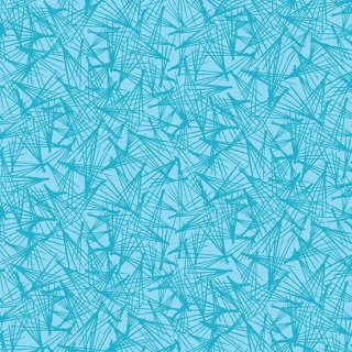 Patchworkstoff mit grafischem Muster in türkisblau