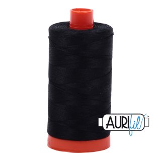 naehzubehoer garne aurifil 50wt baumwollgarn black