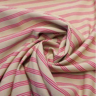 stoffe bekleidungsstoffe viscose feiner streifen beige pink