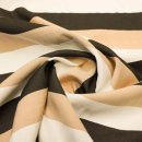 stoffe bekleidungsstoffe viscose breiter streifen beige...