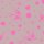 Patchworkstoff Vögel, Sterne und Punkte in neonpink auf rosé