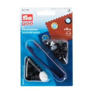 Ösen mit Scheiben 8mm schwarz