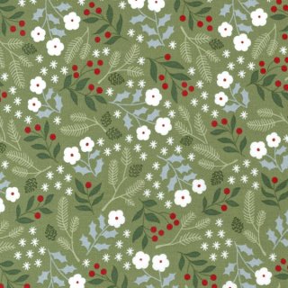patchworkstoff weihnachten winter small floral pine