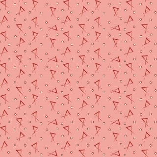 rosa Stoff mit grafischem Muster in rot und natur