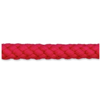 Das Bild zeigt den Ausschnitt der Baumwollkordel in Himbeere, pink mit 7mm Durchmesser.