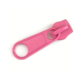Das Bild zeigt einen Zipper fuer 5mm breite Zaehnchen eines Endlosreissverschlusses in pink.