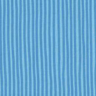 Das Bild zeigt den blauen Baumwollstoff aus der Westfalenstoffserie Junge Linie mit blau-blauen Streifen.