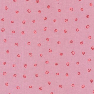 Das Bild zeigt den rosa Baumwollstoff aus der Westfalenstoffserie Junge Linie mit roten Kringeln.