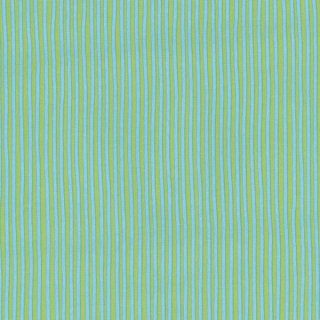 Das Bild zeigt den hellblauen Baumwollstoff aus der Westfalenstoffserie Junge Linie mit lindgruenen Streifen.