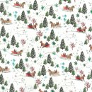 Das Bild zeigt ein Paar im Pferdeschlitten zwischen...