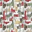 Webstoff Vichy-Streifen beige-rot