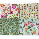 Das Bild zeigt vier Stoffquadrate der...