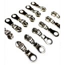 Das Bild zeigt zwoelf nickelfarbene Zipper zu 6 Stueck in...