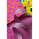 Endlosreißverschluß lila weiße Streifen