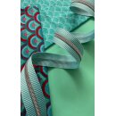 Das Bild zeigt den Endlos-Reissverschluss tuerkis...