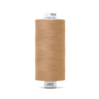 Das Bild zeigt das weizenbeige Perfect Quilting Thread mit der Farbnummer 1483. Der Konen Kern besteht aus Pappe und die Garnrolle steht senkrecht.