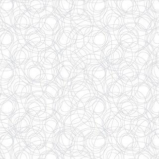 Das Bild zeigt den weissen Baumwollstoff mit einem weissen aufgedruckten Kringelmuster.