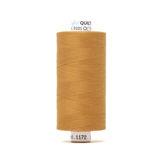 Das Bild zeigt das goldgelbe Perfect Quilting Thread mit der Farbnummer 1172. Der Konen Kern besteht aus Pappe und die Garnrolle steht senkrecht.