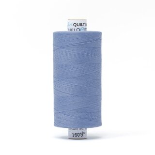 Das Bild zeigt das franzoesisch-blaufarbenes Perfect Quilting Thread mit der Farbnummer 1605. Der Konen Kern besteht aus Pappe und die Garnrolle steht senkrecht.
