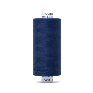 Das Bild zeigt das admiral-blaufarbenes Perfect Quilting Thread mit der Farbnummer 5459. Der Konen Kern besteht aus Pappe und die Garnrolle steht senkrecht.