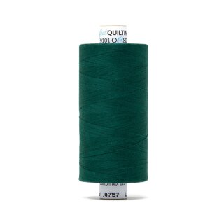 Das Bild zeigt das Christmas-gruenfarbenes Perfect Quilting Thread mit der Farbnummer 0757. Der Konen Kern besteht aus Pappe und die Garnrolle steht senkrecht.