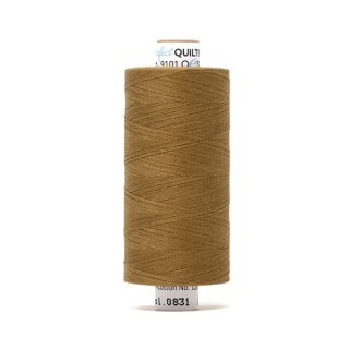 Das Bild zeigt das toastfarbenes Perfect Quilting Thread mit der Farbnummer 0831. Der Konen Kern besteht aus Pappe und die Garnrolle steht senkrecht.