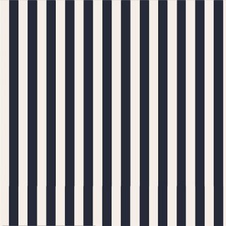 Das Bild zeigt den Jerseystoff in Laengsstreifen weiß navy.