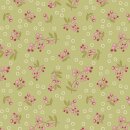 Baumwollstoff grün mit kleinem Blumenmuster in...