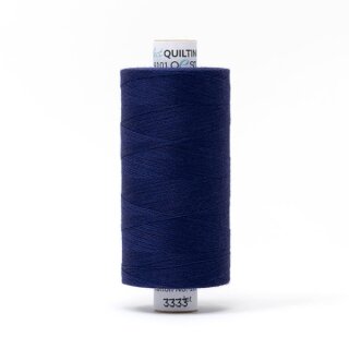Das Bild zeigt das royalfarbene Perfect Quilting Thread mit der Farbnummer 3333. Der Konen Kern besteht aus Pappe und die Garnrolle steht senkrecht.