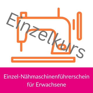 grafische Darstellung einer Nähmaschine in orange