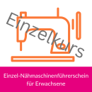 grafische Darstellung einer Nähmaschine in orange
