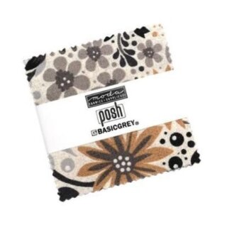 Das Bild zeigt den obersten Stoff von dem Mini Charm Posh von Basicgrey fuer moda fabrics.