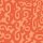 Das Bild zeigt den Patchworkstoff  Ampersand in ember aus der Serie Ampersand. Es ist ein orangefarbener Patchworkstoff mit geschwungenen Spiralen in Form des "&" Typographen und abstrakten Ornamenten auf apricotfarbenen Hintergrund.