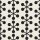 Das Bild zeigt den Patchworkstoff  Asterisk in newspaper Ampersand. Grafischer Patchworkstoff in schwarz und creme mit regelmaessig angeordneten sternfoermigen Motiven und geometrischen Mustern.
